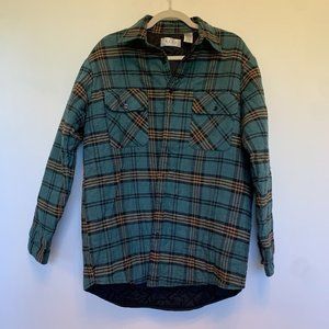 The Men's Store at Sears Size Large Plaid Button Lined Jacket Shirt Shacket